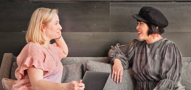 Two women having a casual conversation