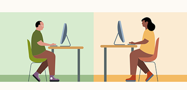 Illustration of people on computers