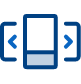 An icon of a highlighted card in a series of cards.