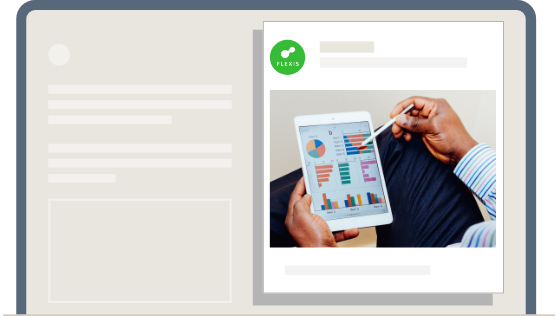 Illustratie van gesponsorde LinkedIn-content op een computerscherm.