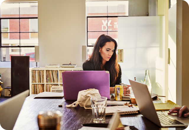 A woman working at a desk