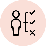 Icon of a persons check list